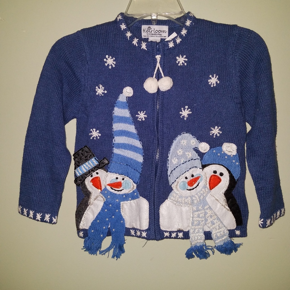 Christmas Holiday Children's Zippered Sweater